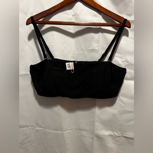 (113) Aerie Bandeau black swim top (w/ removable straps)